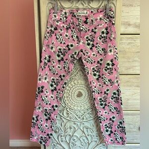 Aeropostale youthful, vibrant, pink floral cropped Lola jeggings size 5/6. Y2K